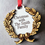 Personalised Christmas Wreath Tree Decoration